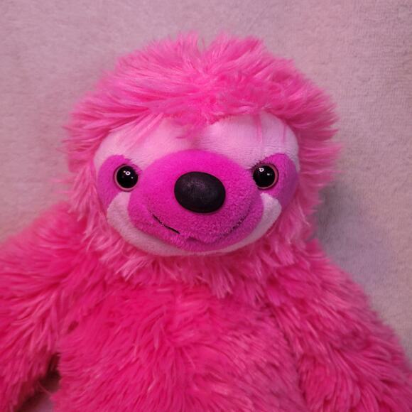 Wild Republic Sloth Beanbag 16” Plush Hot Pink Stuffed Animal Zoo Fuzzy Cuddly - Picture 2 of 7